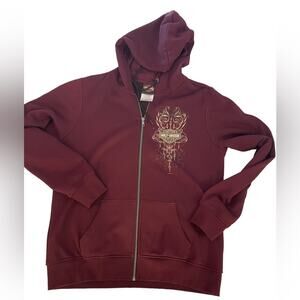 Harley Davidson maroon king sleeve zip up hoodie size large